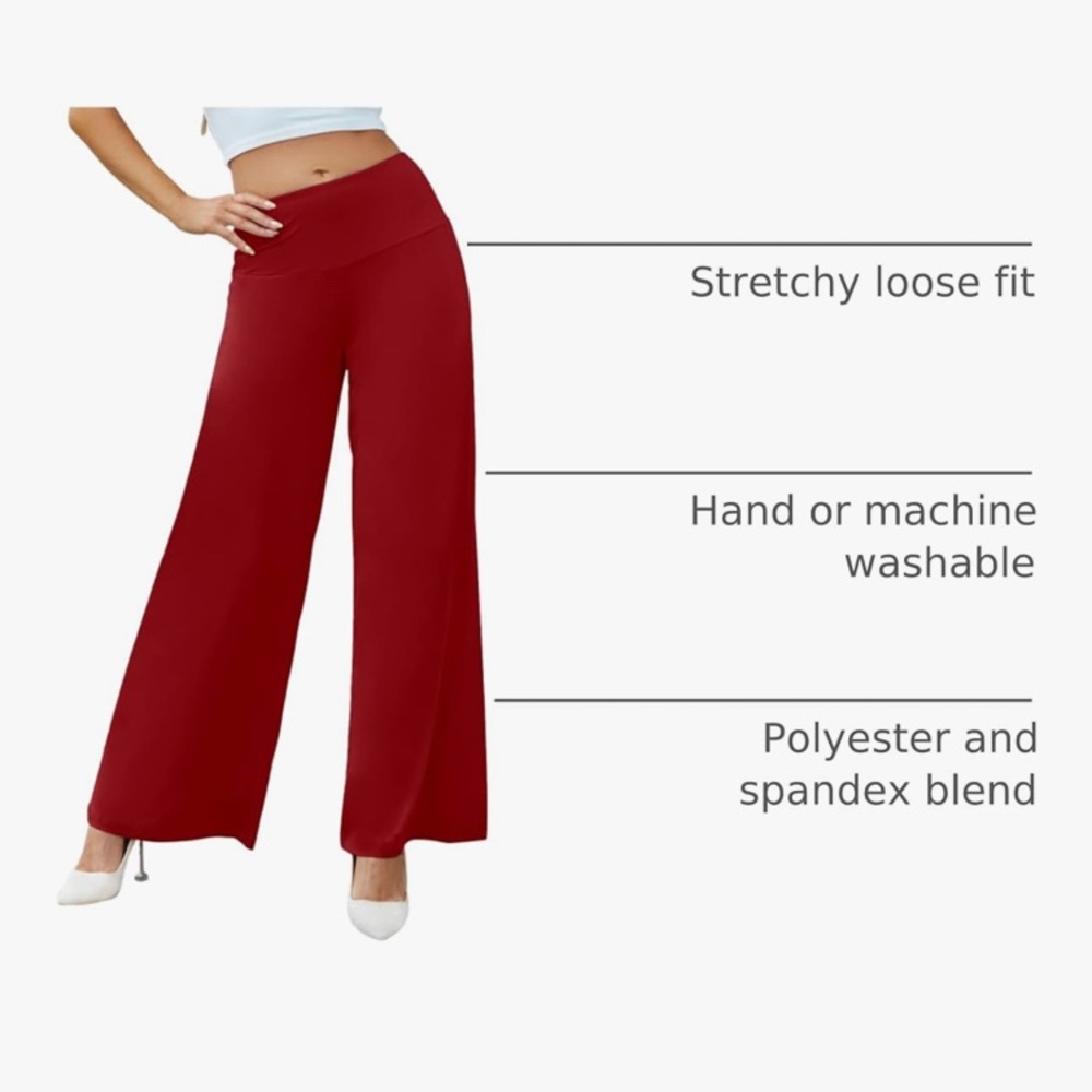 Arolina Women’s Stretchy Wide Leg Palazzo Casual Comfy High Waisted Pants XXXL